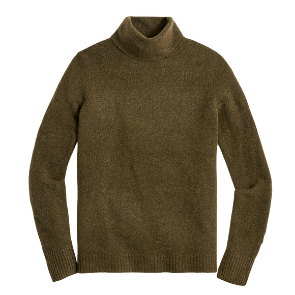 J.CREW HEATHER LODEN GREEN EXTRA SOFT YARN TURTLENECK SWEATER BL761 SIZE LARGE - Picture 1 of 6